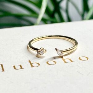 Bluboho Blessed Meeting 14K yellow gold ring
